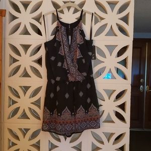 Blue pattern romper